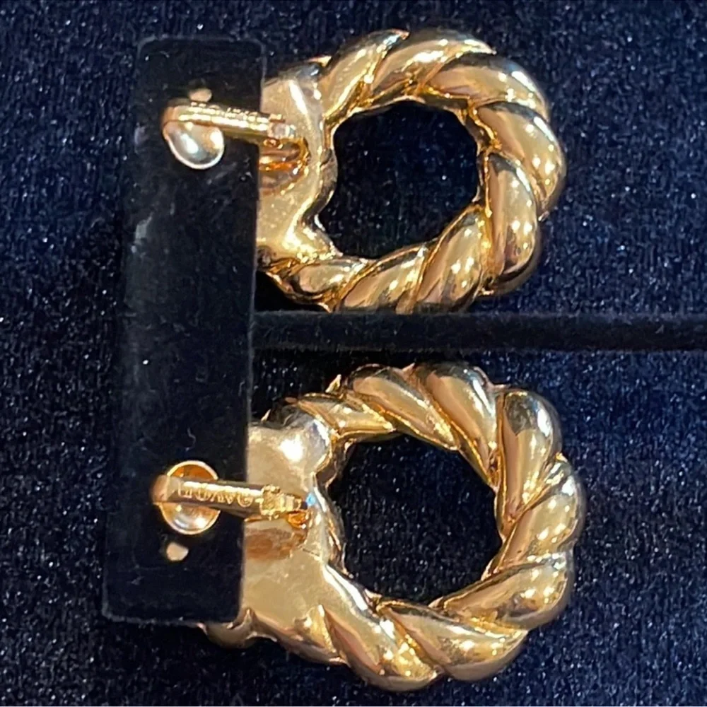 Avon Gold Vintage Twisted Hoop clip on Earrings